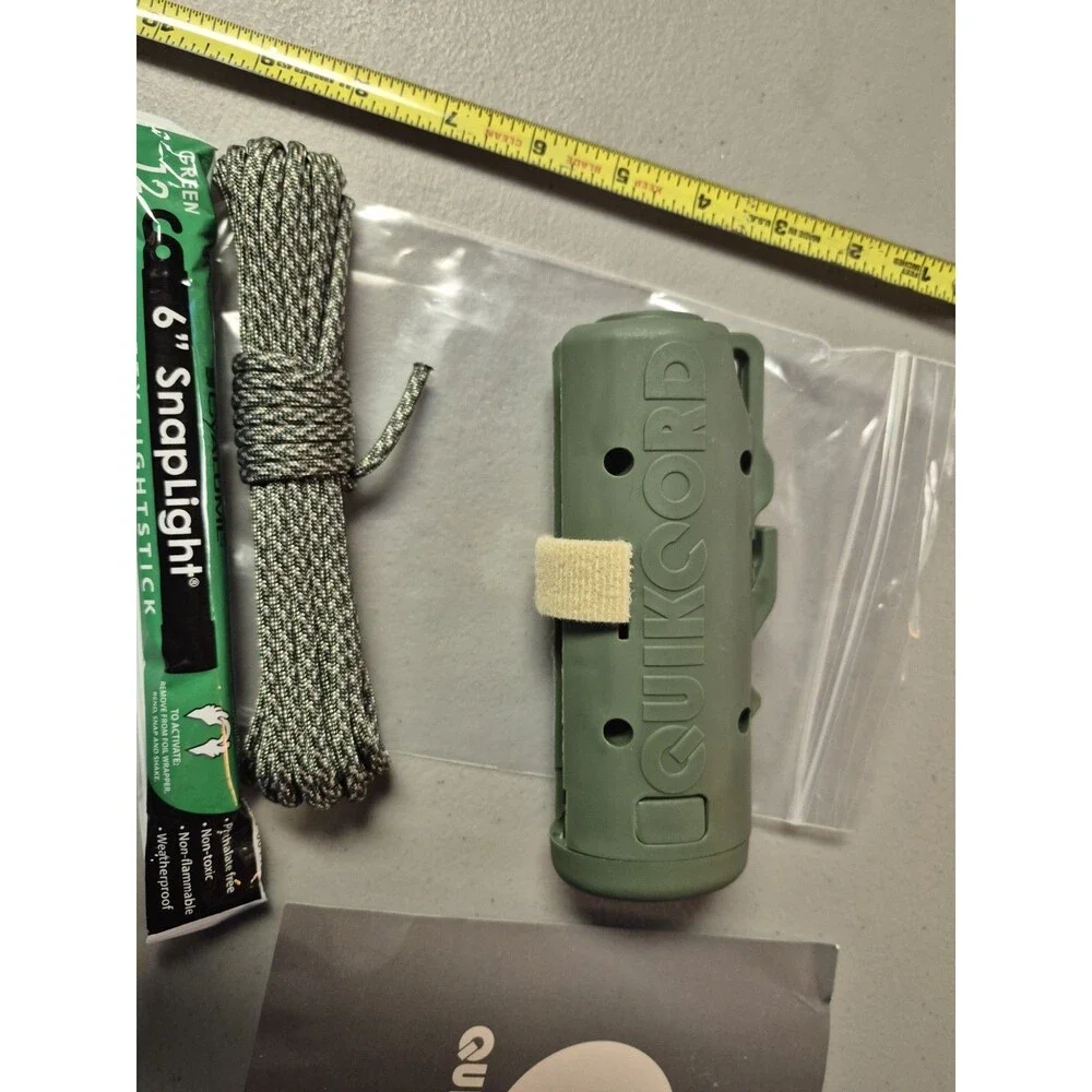 Quikcord - Military Inspired, Paracord Survival Tool with 12 Hour Glo Light